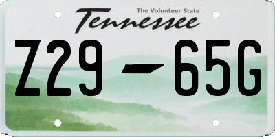 TN license plate Z2965G
