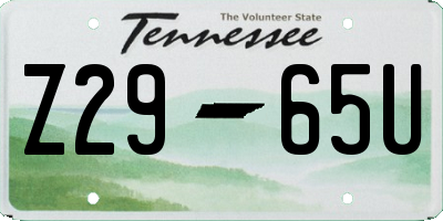 TN license plate Z2965U