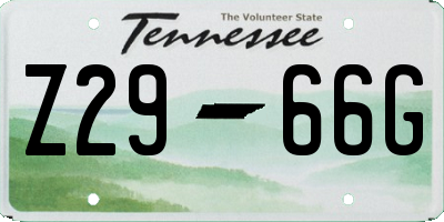 TN license plate Z2966G