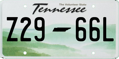 TN license plate Z2966L