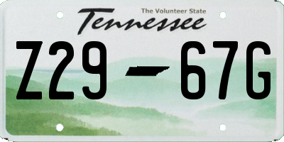 TN license plate Z2967G