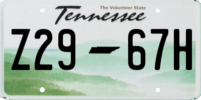 TN license plate Z2967H