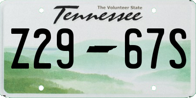 TN license plate Z2967S
