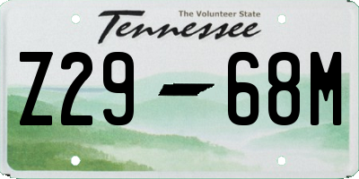 TN license plate Z2968M