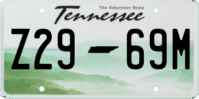 TN license plate Z2969M