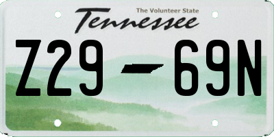 TN license plate Z2969N