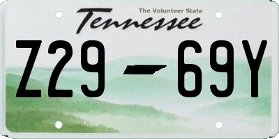 TN license plate Z2969Y