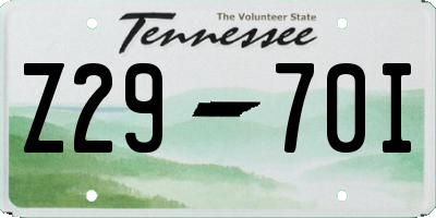 TN license plate Z2970I