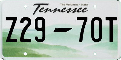 TN license plate Z2970T