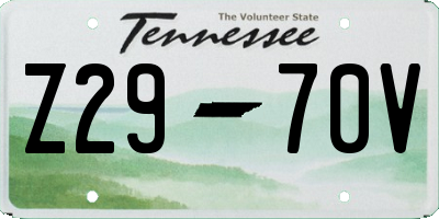 TN license plate Z2970V
