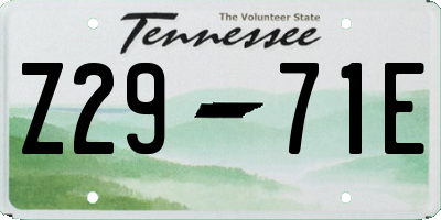 TN license plate Z2971E