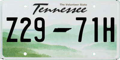 TN license plate Z2971H