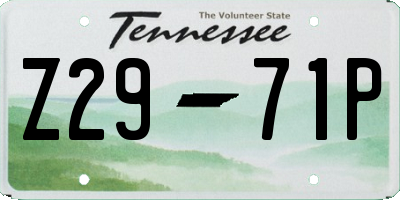 TN license plate Z2971P