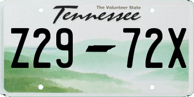 TN license plate Z2972X