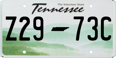 TN license plate Z2973C