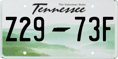 TN license plate Z2973F