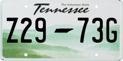 TN license plate Z2973G
