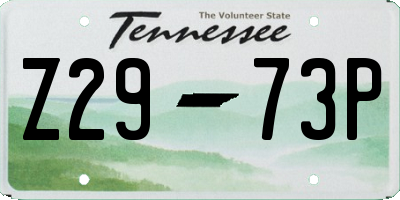 TN license plate Z2973P