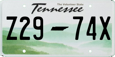 TN license plate Z2974X