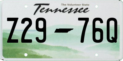 TN license plate Z2976Q