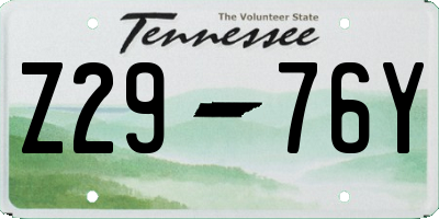 TN license plate Z2976Y