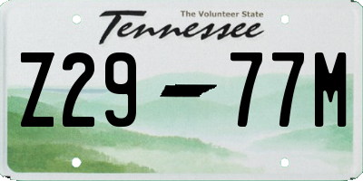 TN license plate Z2977M