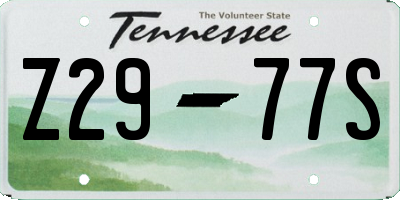 TN license plate Z2977S