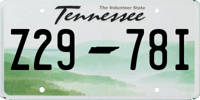 TN license plate Z2978I