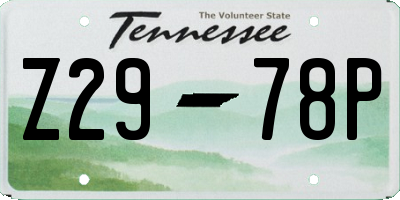 TN license plate Z2978P