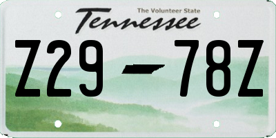 TN license plate Z2978Z