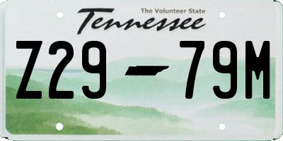 TN license plate Z2979M