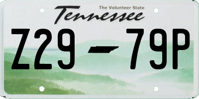 TN license plate Z2979P