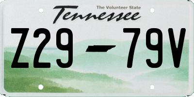 TN license plate Z2979V