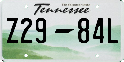 TN license plate Z2984L