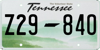 TN license plate Z2984O