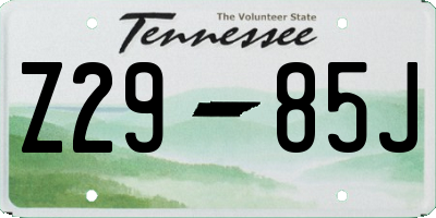 TN license plate Z2985J