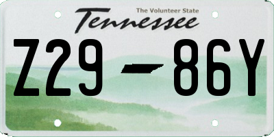 TN license plate Z2986Y