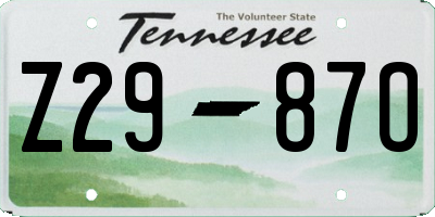 TN license plate Z2987O