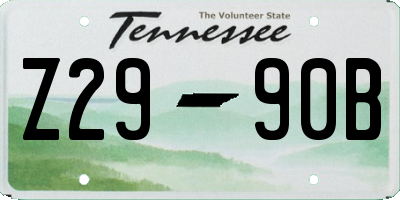 TN license plate Z2990B