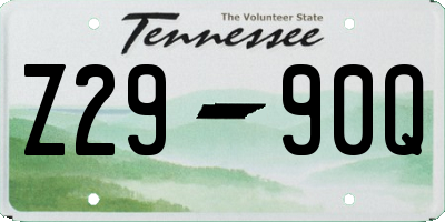 TN license plate Z2990Q