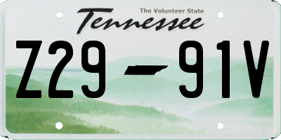 TN license plate Z2991V