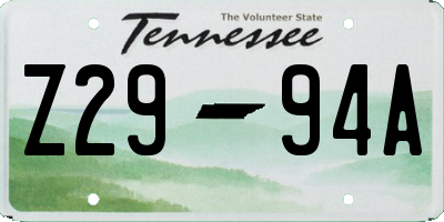 TN license plate Z2994A