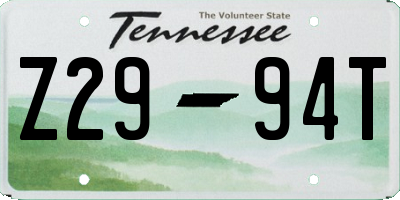 TN license plate Z2994T