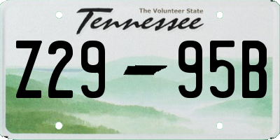 TN license plate Z2995B