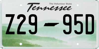 TN license plate Z2995D