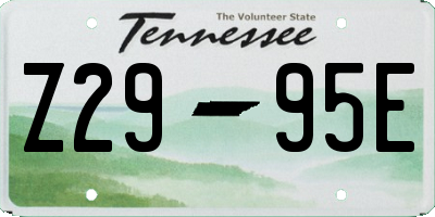 TN license plate Z2995E