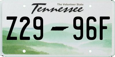 TN license plate Z2996F