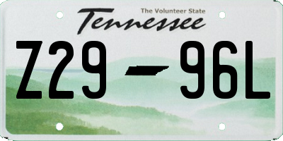 TN license plate Z2996L