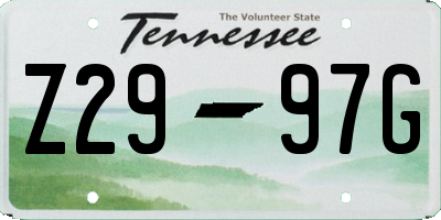 TN license plate Z2997G