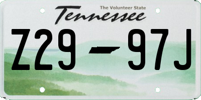 TN license plate Z2997J